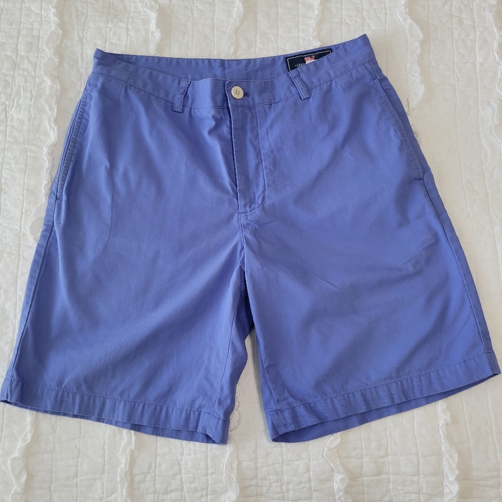 2/$35 Vineyard Vines Club Shorts Periwinkle Blue 33 EUC Flat Front 8.5" Inseam